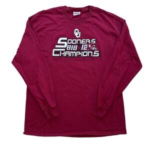 Vintage Oklahoma Sooners Big 12 Champions Long Sleeve OU Shirt Hanes XL 2007‎